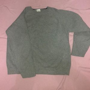 GB Gray Sweatshirt With Ribbed Sleeves